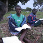 Studying in the great outdoors.